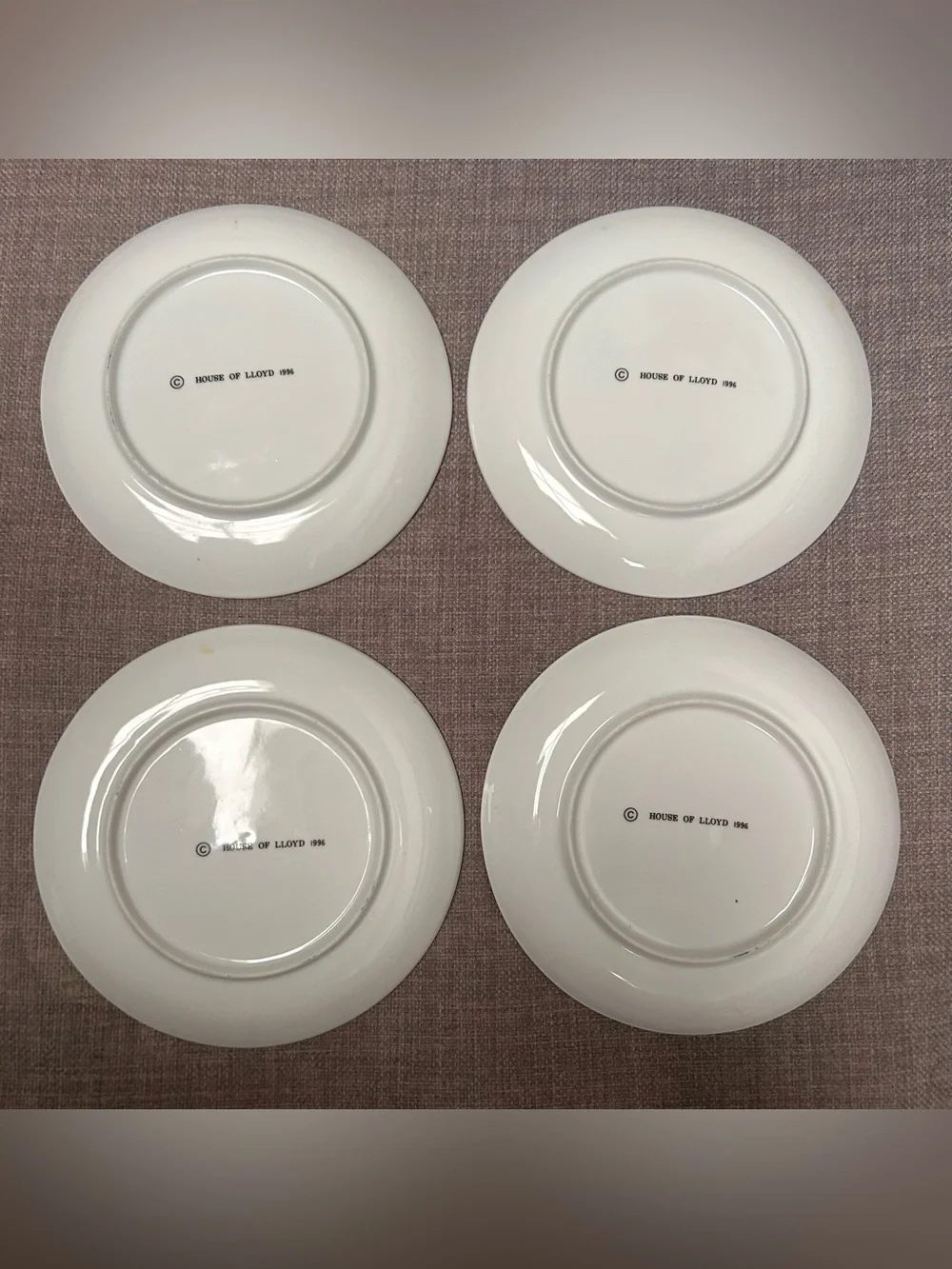 Vtg 1996 4-pcs HOUSE OF LLOYD Disappearing Apple Plate Coll. #0615265